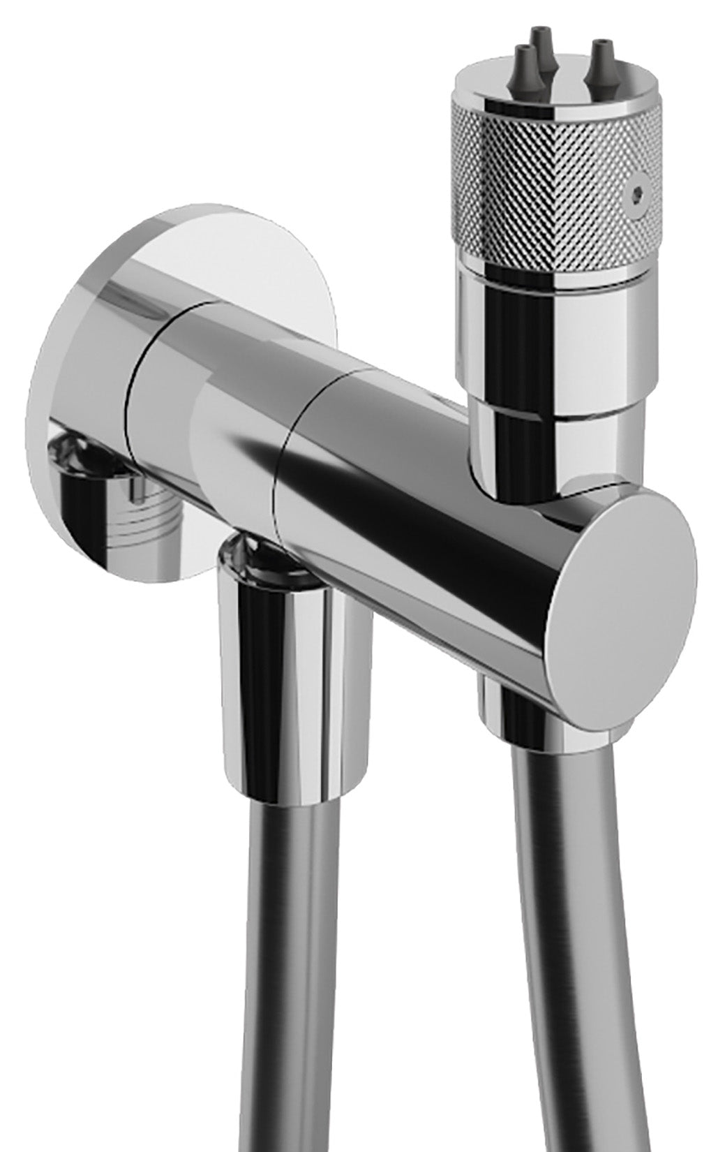 Rubinetterie Treemme SHOWERS & THERMOSTATICS RWIT 6565 CC 05 Idroscopino Per WC Con Doccetta Stilo Rotonda in Metallo Per WC Flessibile in PVC 1 Metro Materiale Ottone Finitura Cromato