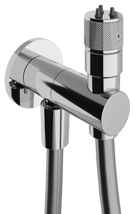 Rubinetterie Treemme SHOWERS & THERMOSTATICS RWIT 6565 CC 05 Idroscopino Per WC Con Doccetta Stilo Rotonda in Metallo Per WC Flessibile in PVC 1 Metro Materiale Ottone Finitura Cromato