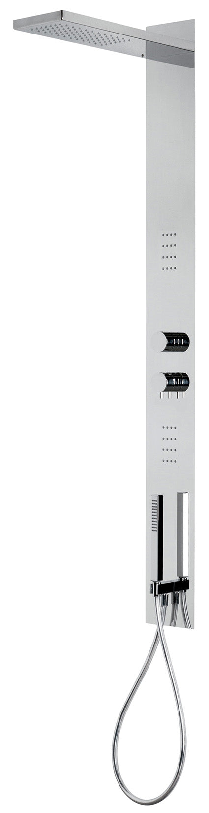 Rubinetterie Treemme SHOWERS & THERMOSTATICS Colonna Gruppo Doccia Attrezzata Multifunzione Miscelatore Termostatico COAX Doccetta Soffione Anticalcare Idromassaggio Idro Finitura Cromata Per Marmo Pietra Grandi Formati Parte Interna ed Esterna Incluse
