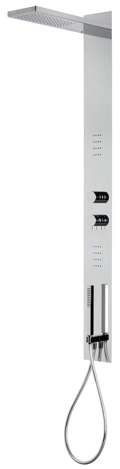 Rubinetterie Treemme SHOWERS & THERMOSTATICS Colonna Gruppo Doccia Attrezzata Multifunzione Miscelatore Termostatico COAX Doccetta Soffione Anticalcare Idromassaggio Idro Finitura Cromata Per Marmo Pietra Grandi Formati Parte Interna ed Esterna Incluse