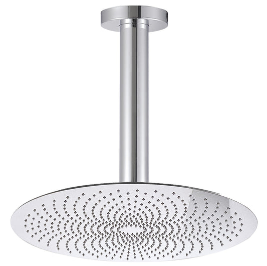 Rubinetterie Treemme Showers & Thermostatics Soffione Doccia A Soffitto Rotondo In Metallo Diametro Ø 250 mm Anticalcare Con Braccio Doccia 200 mm Materiale Ottone Finitura Cromata Portata Acqua 9 Litri Al Minuto Funziona a Bassa Pressione