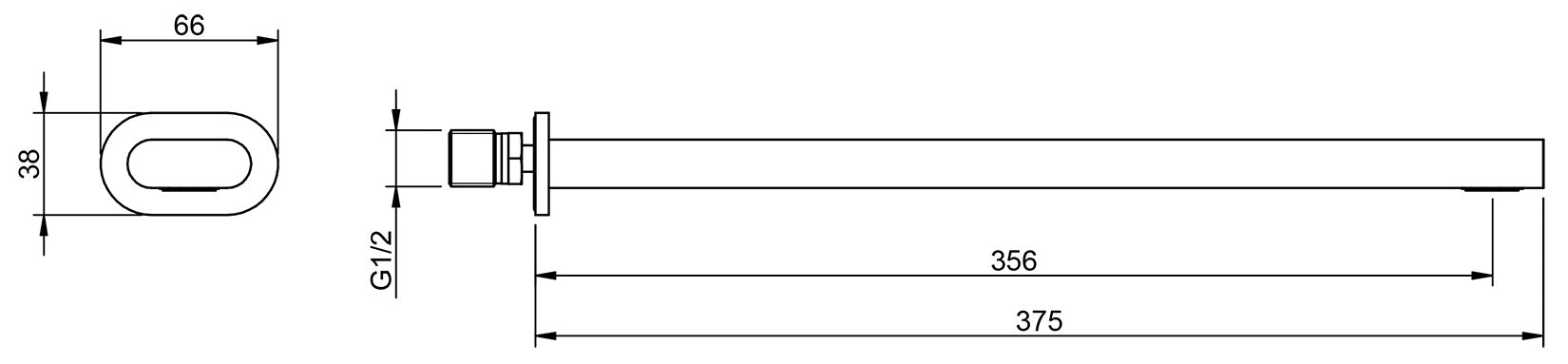 Rubinetterie Treemme Showers & Thermostatics Soffione Doccia A Parete Rettangolare A Mensola Lunghezza 375 mm Getto a Pioggia Stile Moderno Materiale Ottone Finitura Cromato
