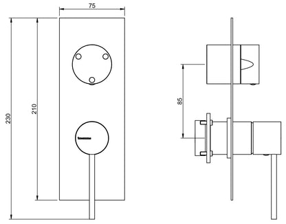 Rubinetterie Treemme SHOWERS & THERMOSTATICS Miscelatore Monocomando Meccanico Doccia Con Deviatore A 3 Uscite Materiale Ottone Finitura Cromata
