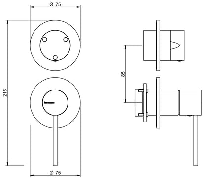 Rubinetterie Treemme SHOWERS & THERMOSTATICS Miscelatore Monocomando Meccanico Doccia Con Deviatore A 3 Uscite Senza Piastra Materiale Ottone Finitura Cromata