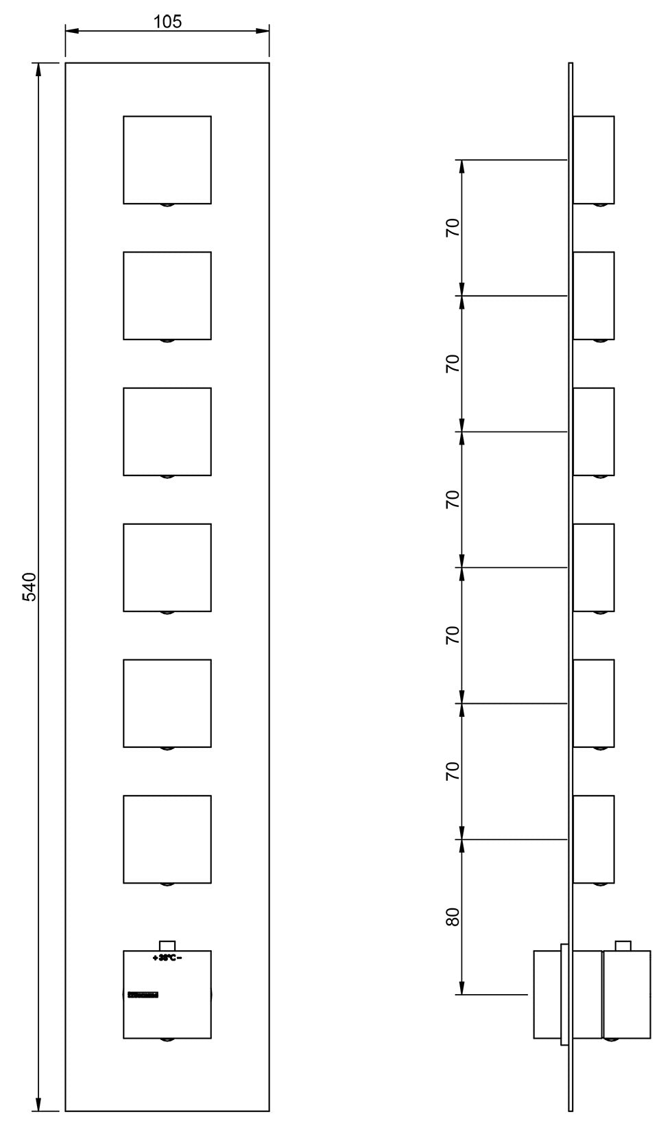Rubinetterie Treemme SHOWERS & THERMOSTATICS Miscelatore Doccia Termostatico Incasso 6 Uscite Materiale Ottone Finitura Cromata