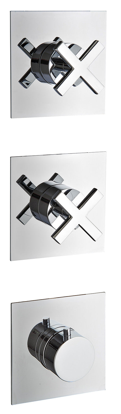 Rubinetterie Treemme SHOWERS & THERMOSTATICS Miscelatore Doccia Termostatico Incasso 2 Uscite Senza Piastra Materiale Ottone Finitura Cromata