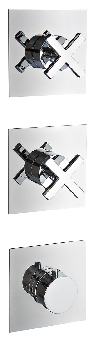 Rubinetterie Treemme SHOWERS & THERMOSTATICS Miscelatore Doccia Termostatico Incasso 2 Uscite Senza Piastra Materiale Ottone Finitura Cromata