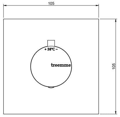 Rubinetterie Treemme Showers & Thermostatics Miscelatore Doccia Termostatico Incasso A Muro Tondo Parte Interna Esterna Materiale Ottone Finitura Cromata Monoforo 1 Foro 1 Via Monocomando 1 Leva Stile Moderno Con Piastra Forma Quadra