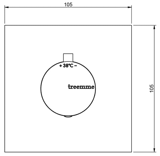 Rubinetterie Treemme Showers & Thermostatics Miscelatore Doccia Termostatico Incasso A Muro Tondo Parte Interna Esterna Materiale Ottone Finitura Cromata Monoforo 1 Foro 1 Via Monocomando 1 Leva Stile Moderno Con Piastra Forma Quadra