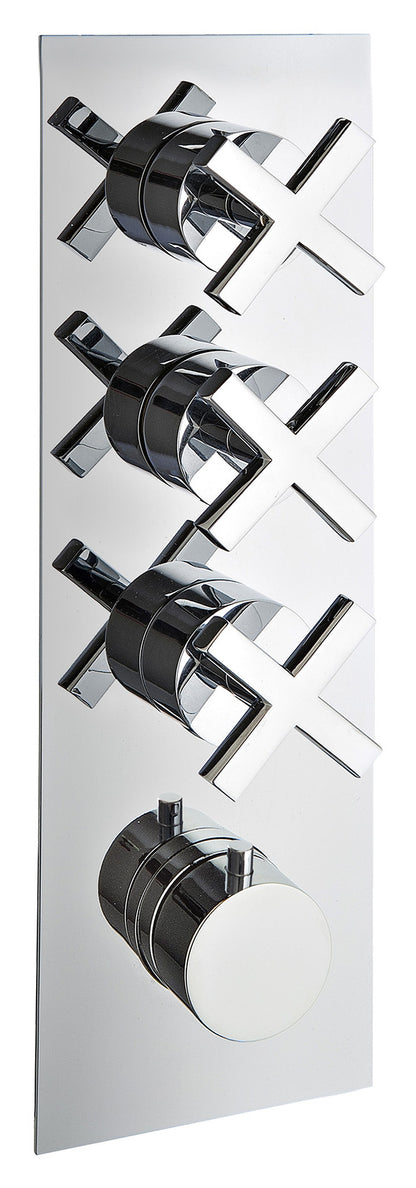 Rubinetterie Treemme SHOWERS & THERMOSTATICS Miscelatore Doccia Termostatico Incasso 3 Uscite Materiale Ottone Finitura Cromata