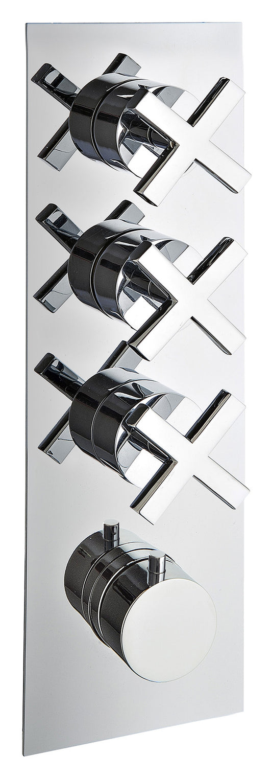 Rubinetterie Treemme SHOWERS & THERMOSTATICS Miscelatore Doccia Termostatico Incasso 3 Uscite Materiale Ottone Finitura Cromata