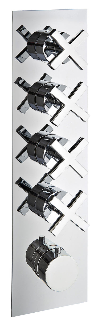 Rubinetterie Treemme SHOWERS & THERMOSTATICS Miscelatore Doccia Termostatico Incasso 4 Uscite Materiale Ottone Finitura Cromata