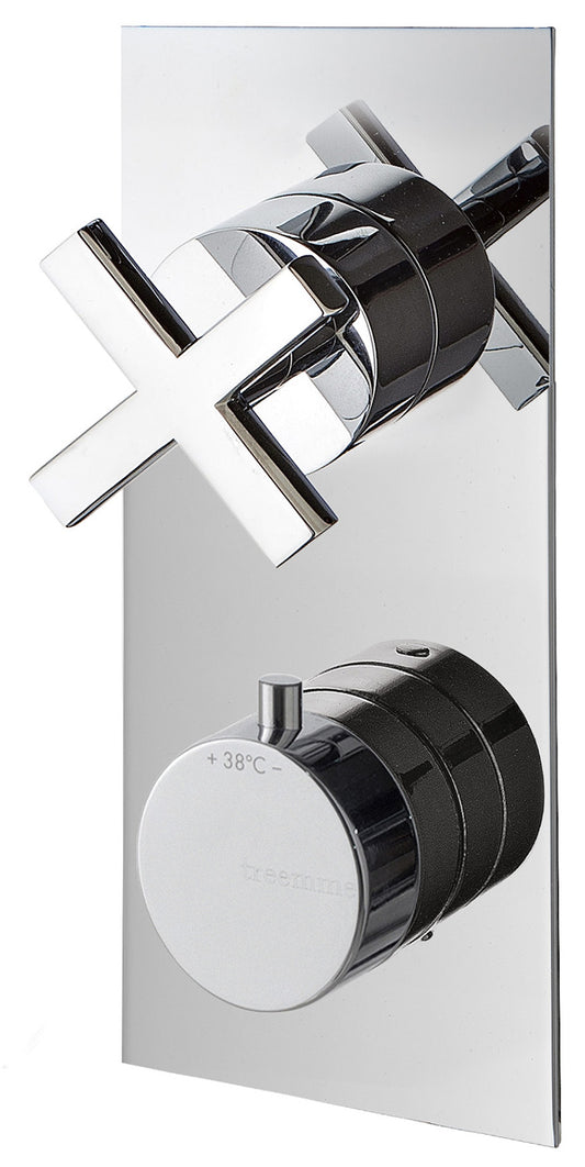 Rubinetterie Treemme SHOWERS & THERMOSTATICS Miscelatore Doccia Termostatico Incasso Con Deviatore A 2 Uscite Materiale Ottone Finitura Cromata