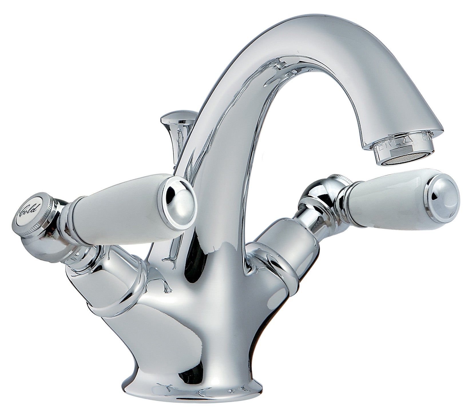 Rubinetterie Treemme 3M Old Italy Sogno IT 4414 CC SO ZZ Miscelatore Lavabo Appoggio 2 Leve Ceramica Bianca Monoforo Stile Classico Altezza 164 mm Lunghezza 176 mm Ottone Cromato Con Piletta di Scarico Con Saltello Automatico