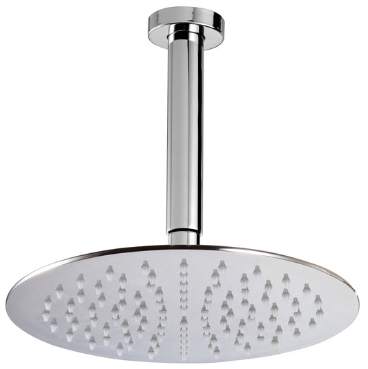 Rubinetterie Treemme 3M T30 IT 6587 CC ZZ VS Soffione Doccia A Soffitto Tondo In Metallo Diametro Ø 250 mm Anticalcare Con Braccio 200 mm Materiale Ottone Finitura Cromata