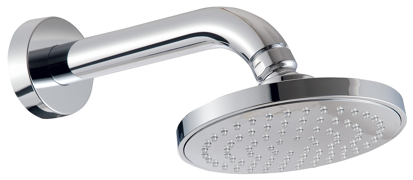 Rubinetterie Treemme 3M Contract Termo S + Showers IT 6570 CC ZZ ZZ Soffione Doccia Pioggia A Parete Tondo In ABS Diametro 100 mm Anticalcare Con Braccio Doccia 200 mm Stile Moderno Materiale Ottone Finitura Cromata