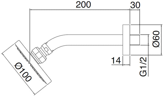 Rubinetterie Treemme 3M Contract Termo S + Showers IT 6570 CC ZZ ZZ Soffione Doccia Pioggia A Parete Tondo In ABS Diametro 100 mm Anticalcare Con Braccio Doccia 200 mm Stile Moderno Materiale Ottone Finitura Cromata