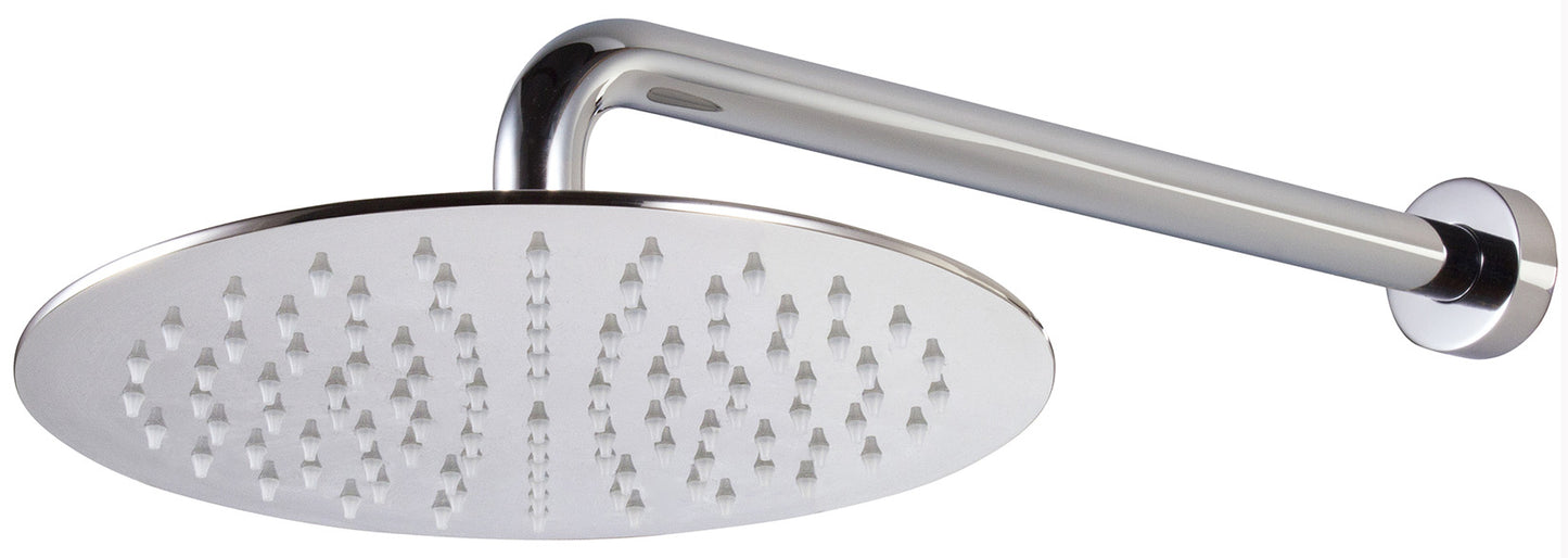 Rubinetterie Treemme UP+ Soffione Doccia A Parete Tondo In Metallo Diametro Ø 250 mm Anticalcare Con Braccio Doccia 304 mm Materiale Ottone Finitura Cromata