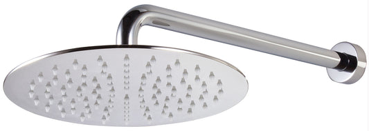 Rubinetterie Treemme UP+ Soffione Doccia A Parete Tondo In Metallo Diametro Ø 250 mm Anticalcare Con Braccio Doccia 304 mm Materiale Ottone Finitura Cromata