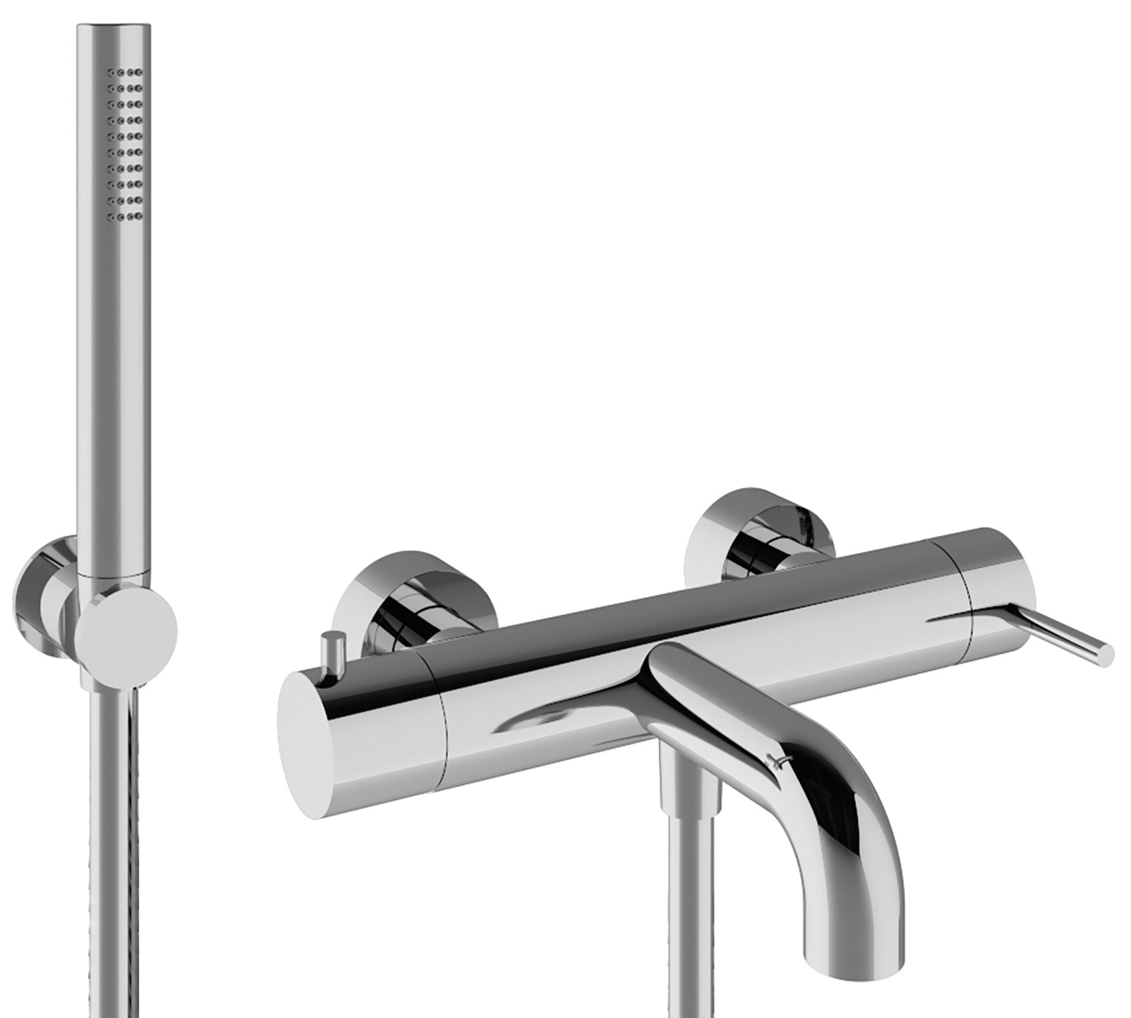 Rubinetterie Treemme UP+ Miscelatore Vasca Monocomando Esterno Con Doccetta In Metallo Materiale Ottone Finitura Cromata