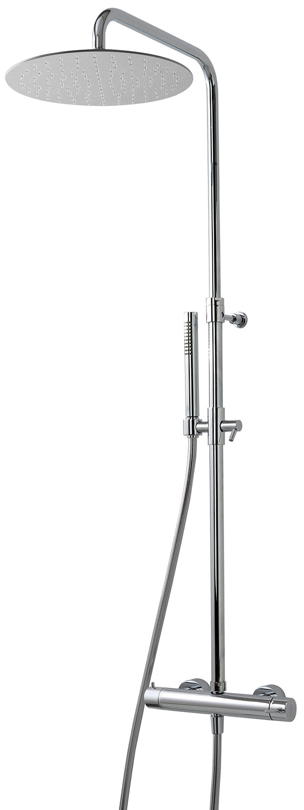 Rubinetterie Treemme UP+ Gruppo Colonna Doccia Attrezzata Multifunzione Miscelatore Meccanico Materiale Ottone Finitura Cromata Con Doccetta E Soffione Anticalcare In Metallo Misura Ø Diametro 300 mm