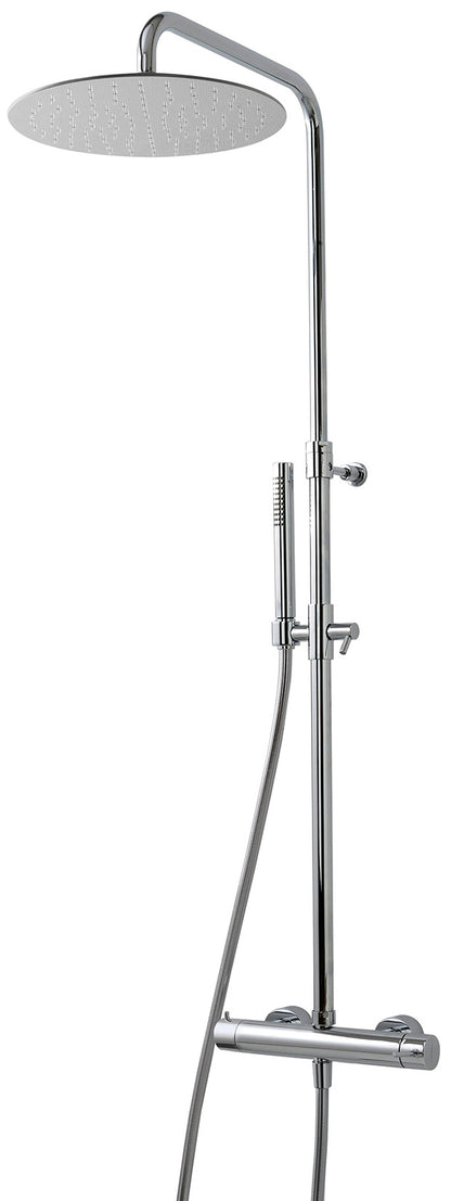 Rubinetterie Treemme UP+ Gruppo Colonna Doccia Attrezzata Multifunzione Miscelatore Meccanico Materiale Ottone Finitura Cromata Con Doccetta E Soffione Anticalcare In Metallo Misura Ø Diametro 300 mm