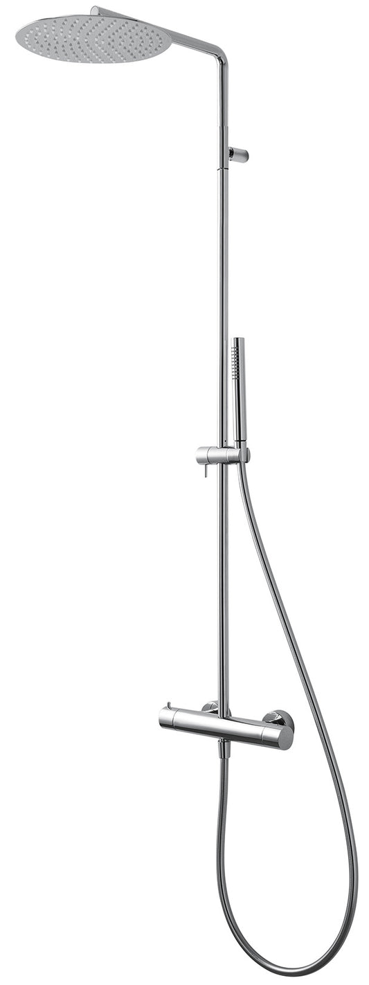 Rubinetterie Treemme UP+ Gruppo Colonna Doccia Attrezzata Multifunzione Miscelatore Termostatico Materiale Ottone Finitura Cromata Con Doccetta E Soffione Anticalcare In Metallo Misura Ø Diametro 250 mm