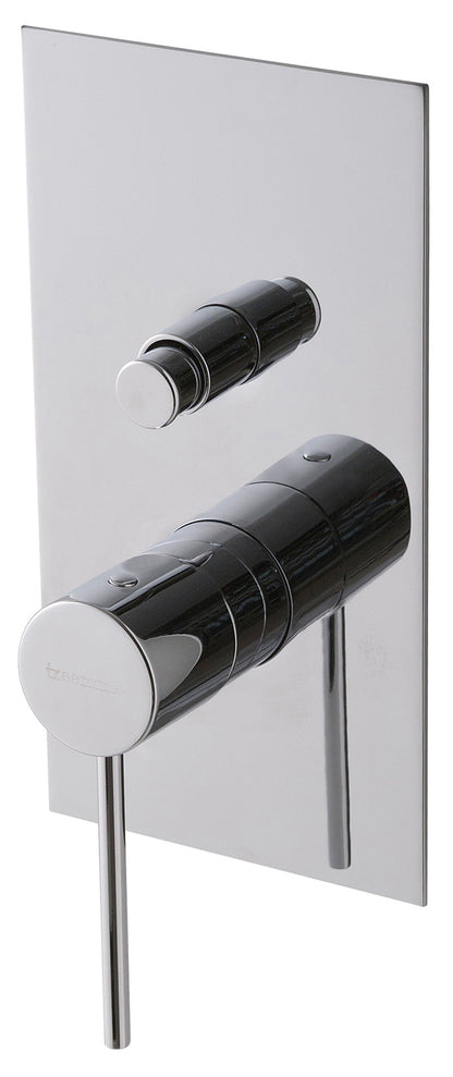 Rubinetterie Treemme Up+ Miscelatore Vasca / Doccia Incasso A Muro 2 Fori Con Deviatore 2 Vie Monocomando 1 Leva Miscelazione Meccanica Con Piastra Stile Moderno Parte Interna e Esterna Inclusa Materiale Ottone Finitura Cromata