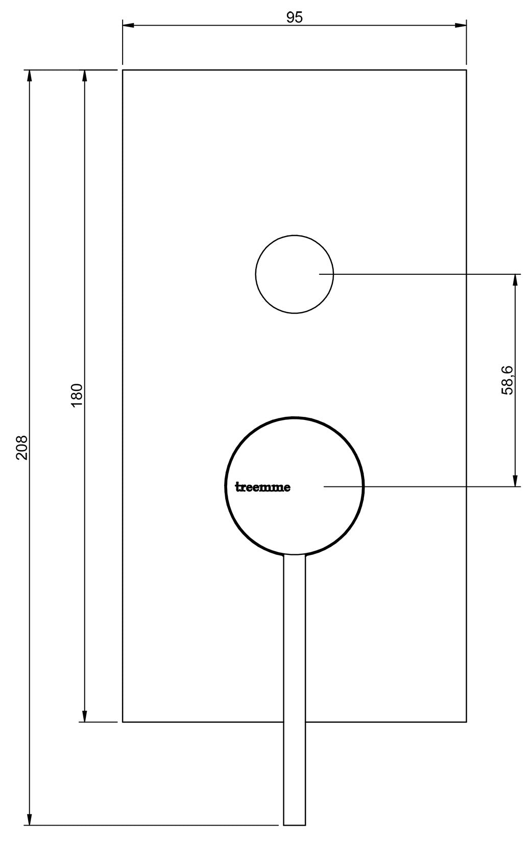 Rubinetterie Treemme Up+ Miscelatore Vasca / Doccia Incasso A Muro 2 Fori Con Deviatore 2 Vie Monocomando 1 Leva Miscelazione Meccanica Con Piastra Stile Moderno Parte Interna e Esterna Inclusa Materiale Ottone Finitura Cromata