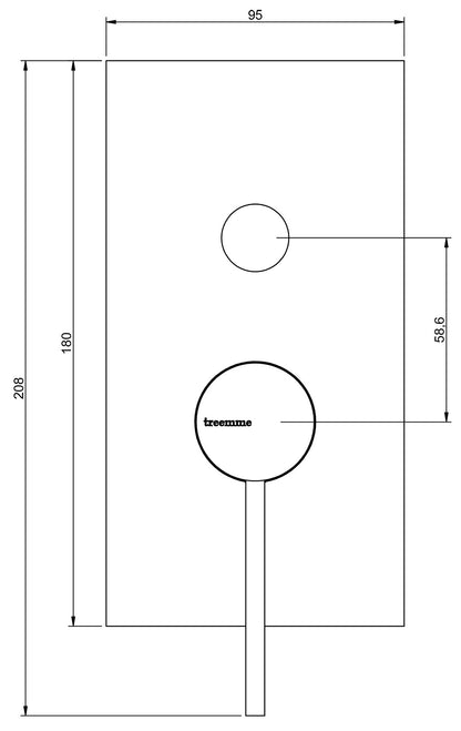 Rubinetterie Treemme Up+ Miscelatore Vasca / Doccia Incasso A Muro 2 Fori Con Deviatore 2 Vie Monocomando 1 Leva Miscelazione Meccanica Con Piastra Stile Moderno Parte Interna e Esterna Inclusa Materiale Ottone Finitura Cromata