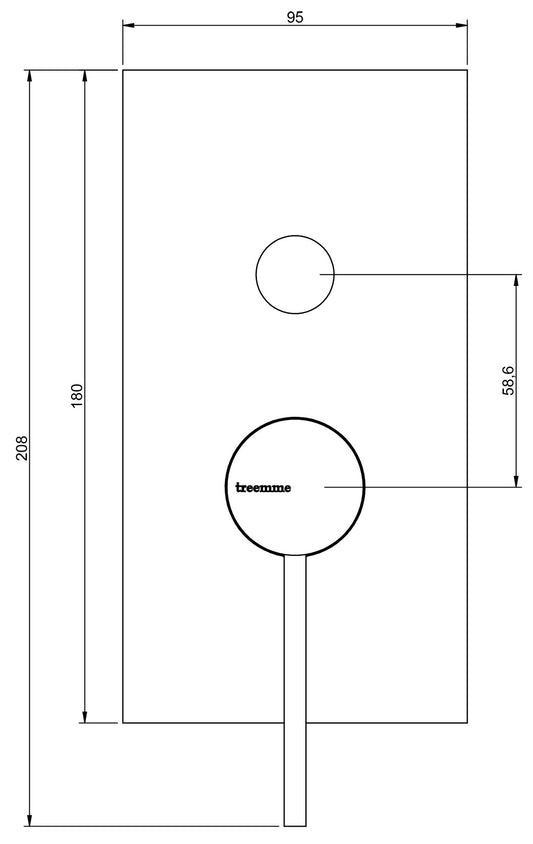 Rubinetterie Treemme Up+ Miscelatore Vasca / Doccia Incasso A Muro 2 Fori Con Deviatore 2 Vie Monocomando 1 Leva Miscelazione Meccanica Con Piastra Stile Moderno Parte Interna e Esterna Inclusa Materiale Ottone Finitura Cromata