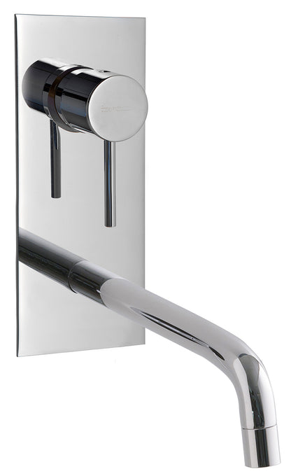 Rubinetterie Treemme Up+ Miscelatore Lavabo 173 Incasso Muro Con Piastra Posizione Verticale Monocomando 1 Leva Parte Interna Esterna Incluse 2 Fori Materiale Ottone Finitura Cromato Stile Moderno Lunghezza 182 mm