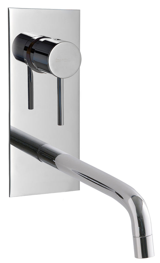 Rubinetterie Treemme Up+ Miscelatore Lavabo 173 Incasso Muro Con Piastra Posizione Verticale Monocomando 1 Leva Parte Interna Esterna Incluse 2 Fori Materiale Ottone Finitura Cromato Stile Moderno Lunghezza 182 mm