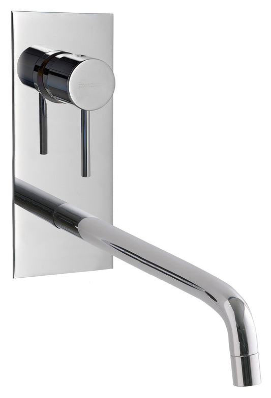Rubinetterie Treemme Up+ Miscelatore Lavabo 223 Incasso Muro Con Piastra Posizione Verticale Monocomando 1 Leva Parte Interna Esterna Incluse 2 Fori Materiale Ottone Finitura Cromato Stile Moderno Lunghezza 232 mm