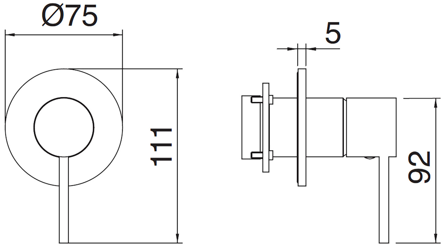 Rubinetterie Treemme UP+ Miscelatore Monocomando Remoto Lavabo / Doccia Incasso Con Deviatore a 2 Vie Materiale Ottone Finitura Cromata