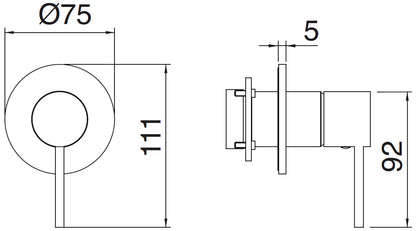 Rubinetterie Treemme UP+ Miscelatore Monocomando Remoto Lavabo / Doccia Incasso Con Deviatore a 2 Vie Materiale Ottone Finitura Cromata