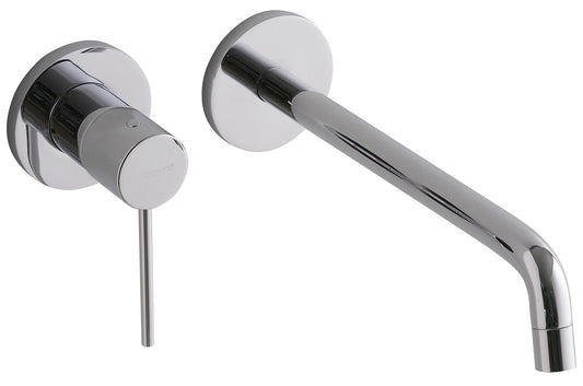 Rubinetterie Treemme Up+ Miscelatore Lavabo 226 Incasso Muro Senza Piastra Monocomando 1 Leva Parte Interna Esterna Incluse 2 Fori Materiale Ottone Finitura Cromato Stile Moderno Lunghezza 235 mm