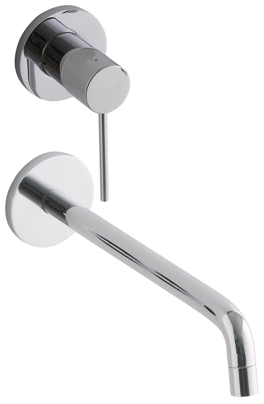 Rubinetterie Treemme Up+ Rubinetto Lavabo 225 Incasso Muro Senza Piastra Posizione Verticale Monocomando 1 Leva Parte Interna Esterna Incluse 2 Fori Materiale Ottone Finitura Cromato Stile Moderno Lunghezza 234 mm