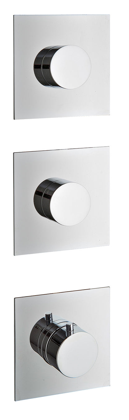 Rubinetterie Treemme Up+ Miscelatore Doccia 2 Uscite Termostatico Incasso A Muro Senza Piastra 3 Fori Monocomando 1 Leva Parte Interna e Esterna Incluse Stile Moderno Materiale Ottone Finitura Cromata