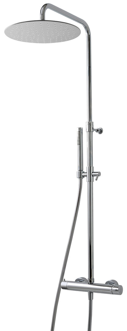 Rubinetterie Treemme X-CHANGE_mono Gruppo Colonna Doccia Attrezzata Multifunzione Miscelatore Meccanico Materiale Ottone Finitura Cromata Con Doccetta E Soffione Anticalcare In Metallo Diametro Ø 300 mm