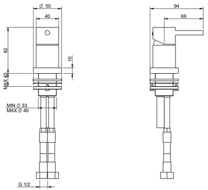 Rubinetterie Treemme X-CHANGE_mono Miscelatore Remoto Da Piano Appoggio Monoforo Monocomando Materiale Ottone Finitura Cromata
