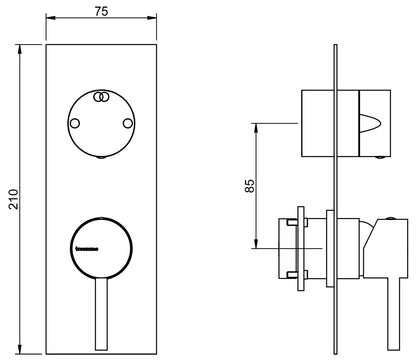 Rubinetterie Treemme X-CHANGE_mono Miscelatore Monocomando Doccia Incasso Con Deviatore 2 Uscite Materiale Ottone Finitura Cromata