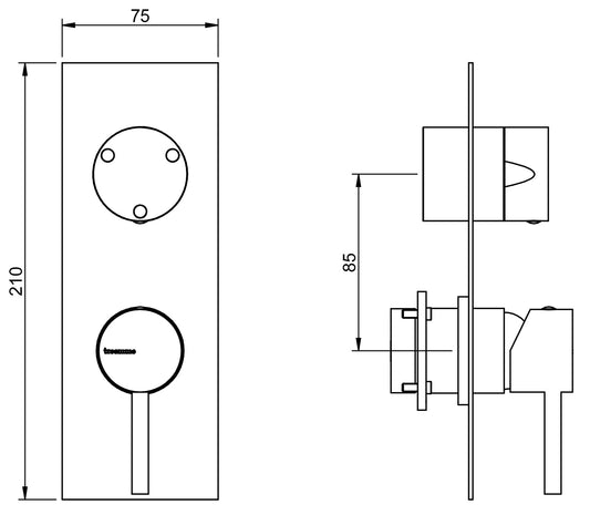 Rubinetterie Treemme X-CHANGE_mono Miscelatore Monocomando Doccia Incasso Con Deviatore 3 Uscite Materiale Ottone Finitura Cromata