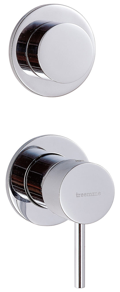 Rubinetterie Treemme X-CHANGE_mono Miscelatore Doccia Incasso A Muro 2 Fori Con Deviatore 3 Vie Monocomando 1 Leva Miscelazione Meccanica Senza Piastra Stile Moderno Parte Interna e Esterna Inclusa Materiale Ottone Finitura Cromata