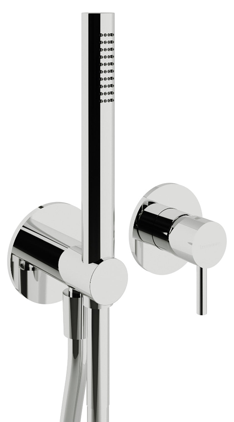 Rubinetterie Treemme X-CHANGE_mono Miscelatore Doccia Meccanico Incasso A Muro Doccetta Metallo Flessibile PVC Parte Interna Esterna Inclusa 2 Fori Senza Piastra Materiale Ottone Finitura Cromata Monocomando 1 Leva Manopoa Stile Moderno