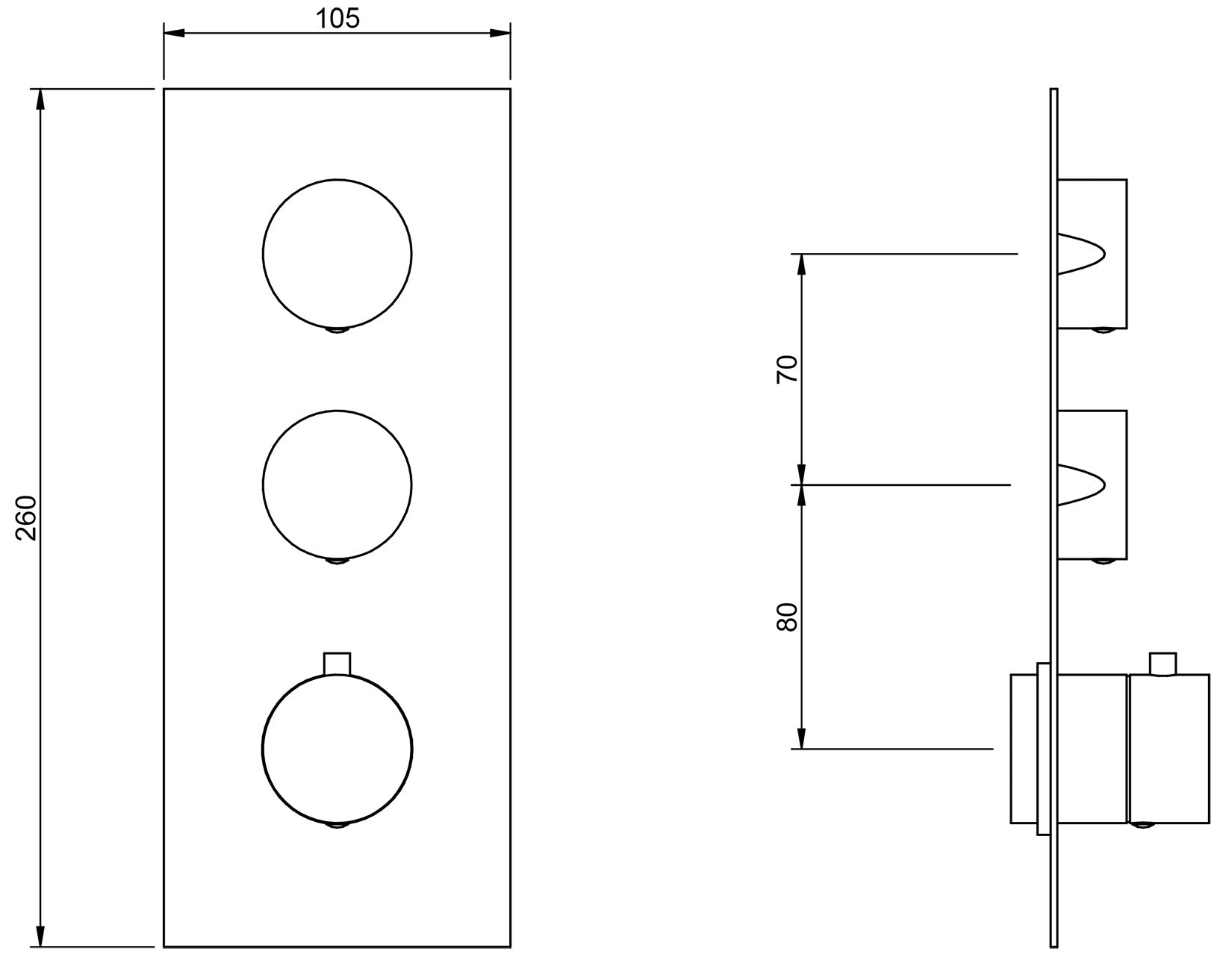 Rubinetterie Treemme X-CHANGE_mono Miscelatore Termostatico Incasso Doccia 2 Uscite Materiale Ottone Finitura Cromata