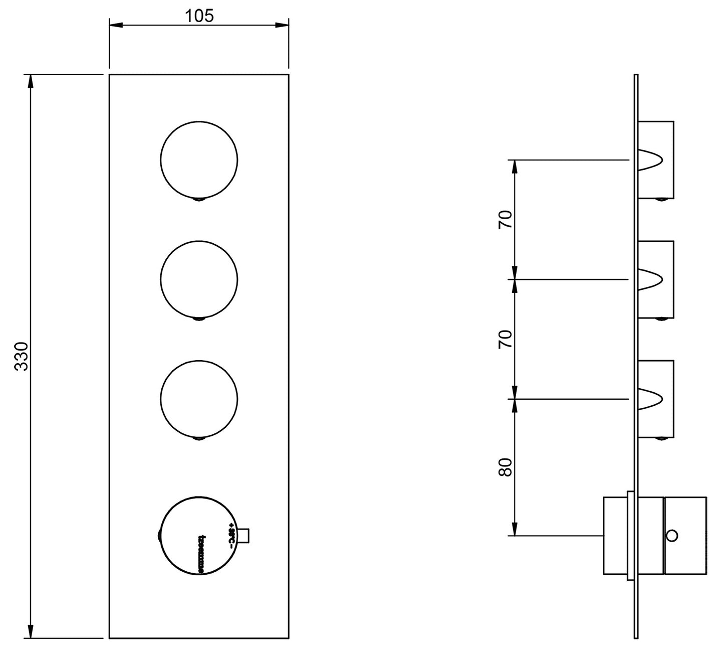 Rubinetterie Treemme X-CHANGE_mono Miscelatore Termostatico Incasso Doccia 3 Uscite Materiale Ottone Finitura Cromata