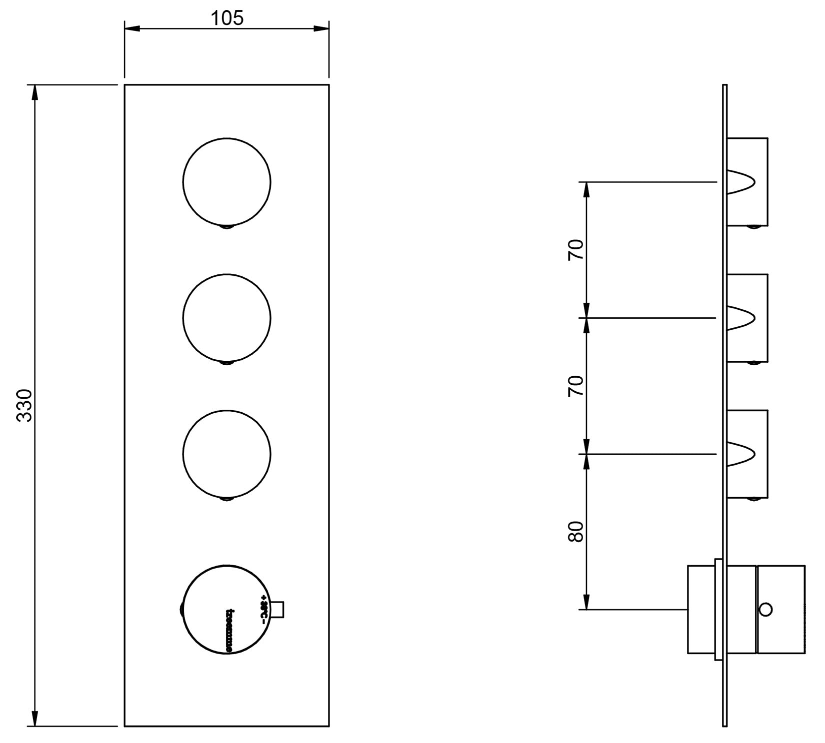 Rubinetterie Treemme X-CHANGE_mono Miscelatore Termostatico Incasso Doccia 3 Uscite Materiale Ottone Finitura Cromata