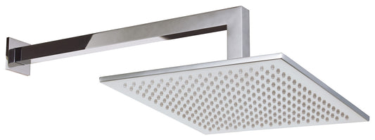 Rubinetterie Treemme SHOWERS & THERMOSTATICS Soffione Doccia A Parete Quadro In Metallo 255x255 mm Anticalcare Con Braccio Doccia 389 mm Materiale Ottone Finitura Cromata