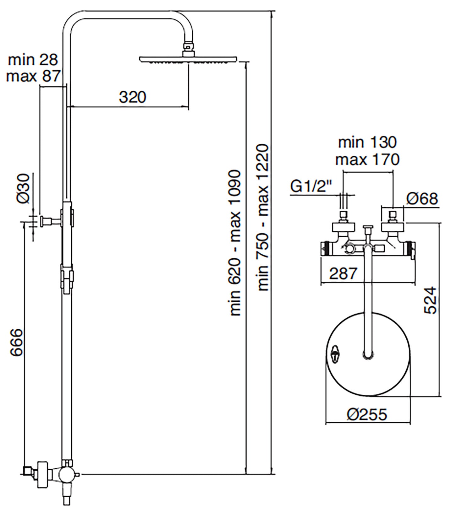 Rubinetterie Treemme X-CHANGE XR Gruppo Colonna Doccia Attrezzata Multifunzione Miscelatore Termostatico Materiale Ottone Finitura Cromata Con Doccetta E Soffione Anticalcare In Metallo